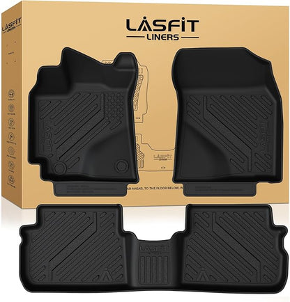 LASFIT Precision-Trimmed Floor Mats Fit for Toyota Corolla/Matrix 2009-2013/Pontiac Vibe 2009 2010, All-Weather Protection TPE 1st & 2nd Row Car Liners for Toyota Accsessories, Easy to Clean, Black