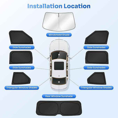 Sunshades for 2025 2026 Nissan Armada Accessories Windshield Sun Shade Side Rear Window Shade Cover Sun Visor Shield Privacy Protection for Camping Keep Vehicle Cool Black 8PCS