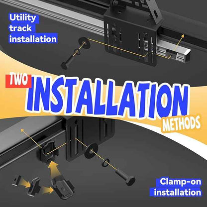 Truck Bed Adjustable Cross Bars, Wide Width Adjustment for All Pickup Trucks, No-Drills Needed Installation (Not for Any Bed Cover), 95034D