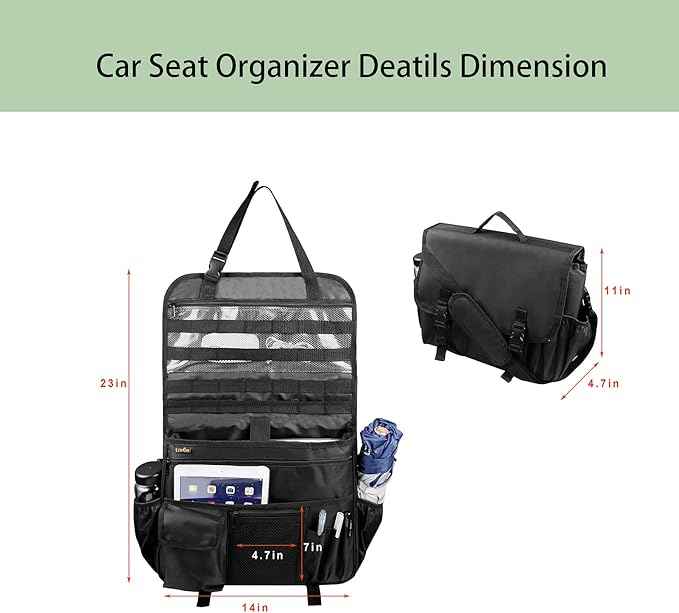 Car Front Seat Organizer for Law Enforcement – Portable Passenger Seat Storage with Laptop & Tablet Holder, Stabilizing Straps, and Car Office Organizer for Trucks, Black