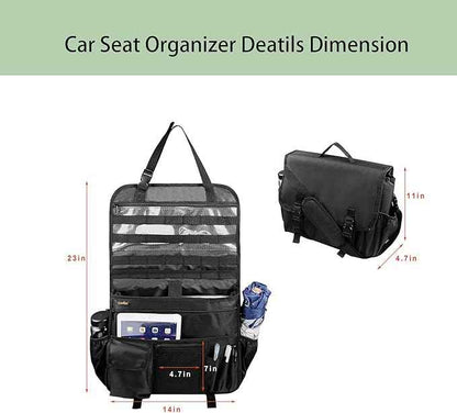 Car Front Seat Organizer for Law Enforcement – Portable Passenger Seat Storage with Laptop & Tablet Holder, Stabilizing Straps, and Car Office Organizer for Trucks, Black