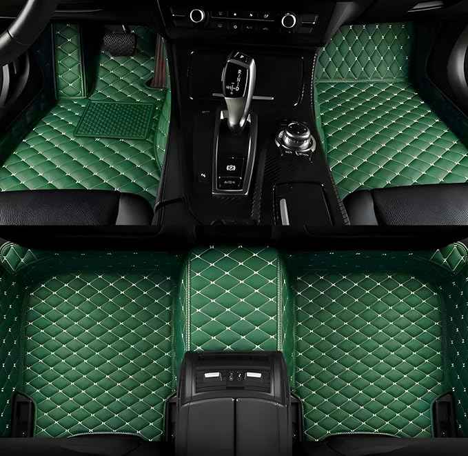 SARAHS Customized car Floor mats -Suitable for 99% of Cars, SUVs, and Trucks - car Pads to Protect Vehicle Interior Floor Accessories (Green Beige)