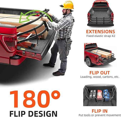 Truck Bed Extender, Aluminum Tailgate Extender 53"-62" Fit for Ford F150 Heavy Duty, Ram1500/2500/3500, Silverado 1500 2500 HD, Sierra, Tundra, Titan Pickup Truck Adjustable Tailgate Extension