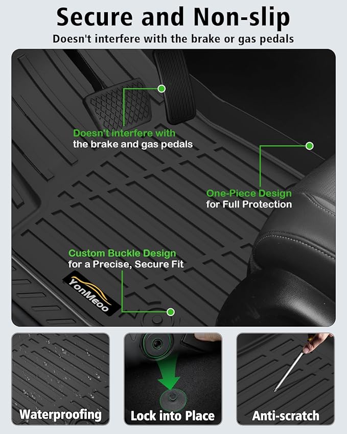 Floor Mats for Chevy Trailblazer AWD 2021-2025 2026 Trunk Mat with Backrest Mat All Weather TPE Full Set Liners & Door Sill Guards for Chevrolet Trailblazer Accessories, Black (Upper Cargo Floor Mat)