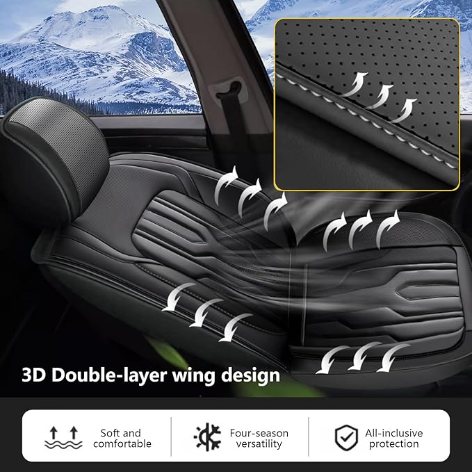 YORKNEIC Fit for Chevrolet Chevy Trax Seat Covers 2024 2025 2026 Faux Leather Waterproof Full Car Seat Covers Automotive Seat Protectors Cushions with Airbag Compatible (5 Full Set, Black)