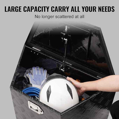VEVOR Trailer Tongue Box, Heavy Duty Trailer Tongue Tool Box Storage Organizer with Lock & Keys, Utility Tool Chest for Pickup Truck Bed, RV, SUV, Off-Road Vehicle, Aluminum, 29" x 16.2" x 18", Black