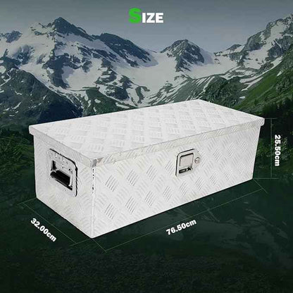 SCITOO 30 Inch Heavy Duty Truck Bed Tool Box,Aluminum Crossover Diamond Plate Storage for Most Full Size Pickups,Lockable Weatherproof Chest,Fits 30" Truck Beds,Easy Access to Load and Unload