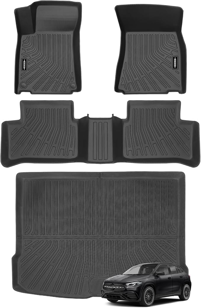 Custom Fit Floor Mats for Mercedes-Benz GLA 250 2021-2026, All Weather TPE Floor Liners with Trunk Mat, Odorless Full Set Interior Accessories