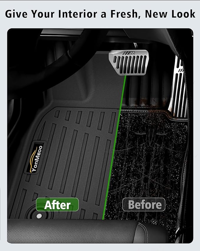 Floor Mats Custom for Ford Maverick 2022-2025 2026 Gas (Not for Hybrid) All Weather TPE Rubber Protection Front & Rear Row Anti-Slip Automotive Floor Liners for Maverick 2025 Accessories, Black