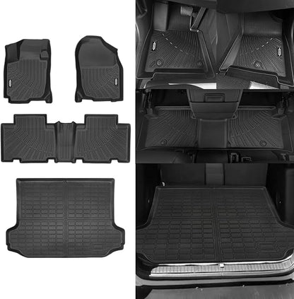 Custom Fit Floor Mats for Toyota RAV4 2006-2012, All Weather TPE Floor Liners with Trunk Mat, Odorless Full Set Interior Accessories
