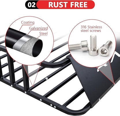74” x 49” x 8” Large SUV Roof Rack Cargo Basket
