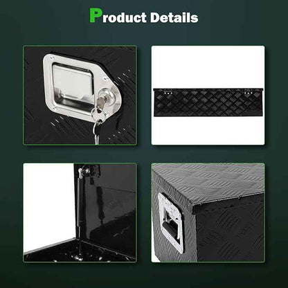 SCITOO 39 Inch Truck Bed Tool Box,Aluminum Heavy Duty Diamond Plate Crossover Storage for Most Full Size Pickups,Lockable Weatherproof Chest,Fits 39" Truck Beds,Easy Access to Load and Unload