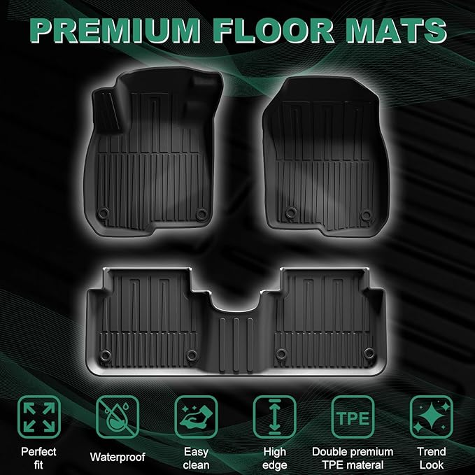 All Weather Floor Mats Fit for 2017-2022 Honda CR-V All Models (Include Hybrid) - Custom Fit TPE Floor Liners Accessories for Honda CRV 1st and 2nd Row Full Set Car Mats