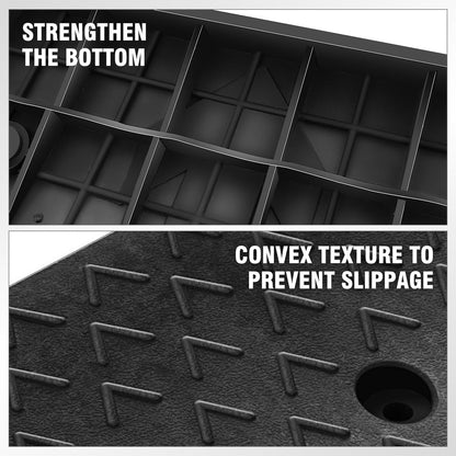 DNA MOTORING 2pcs 3.1" Rise Rubber Arrow Curb Ramp Heavy Duty Loading Driveway Ramp Threshold Ramp 37.4in L x 9.1in W x 3.1in H for Loading Dock, Warehouse, Wheelchair, Motorcycles, Cars, TOOLS-00649