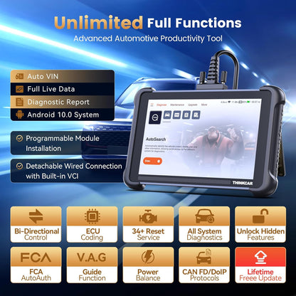THINKCAR THINKSCAN 689 OBD2 Scanner, Bidirectional Scan Tool with Lifetime Free Update, 34+ Reset, 3000+ Active Test, ECU Coding, PMI, All System Diagnostic Scanner for Cars, CANFD & DOIP, FCA SGW