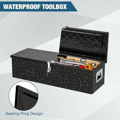 Aluminum Truck Tool Box – 39 in Lockable Under Seat Storage Organizer, Heavy-Duty & Weatherproof Car Toolbox for Pickup, SUV, Van – Rust-Proof Design with Side Handle