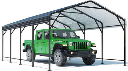 Polar Aurora 12x20 FT Metal Carport, Heavy Duty Car Port Canopy with Galvanized Reinforced Frame, Outdoor Car Garage Shelter for Car, Boats and Truck