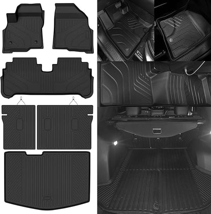 Custom Fit Floor Mats for Chevrolet/Chevy Bolt EV 2017-2023(Not for EUV), All Weather TPE Floor Liners with Trunk Mat & Backrest Protectors, Odorless Full Set Interior Accessories