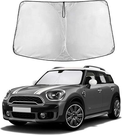 EcoNour Windshield Sun Shade Compatible for Mini Countryman Cooper F60 2017– 2026 Front Window Sunshade Foldable Sun Visor UV & Heat Blocking Protection