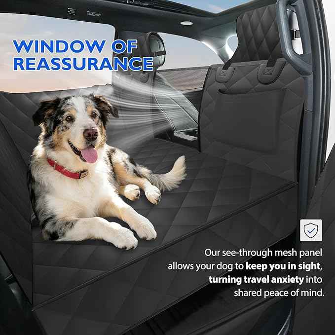 Truck Back Seat Extender for Dogs for F150, RAM 1500, Headrest Protection Hard Bottom Truck Car Seat Cover for Dogs Backseat Waterproof Dog Hammock for Full Size Crew Cab Trucks