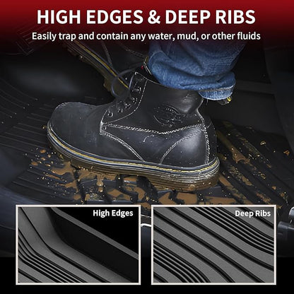LASFIT Floor Mats for Hyundai Tucson 2026 2025 2024 2023 2022 (Not for Hybrid & PHEV), Custom Fit TPE All Weather Floor Liners 1st & 2nd Row Car Mats Accessoires for Hyundai Tucson 2022-2026, Black