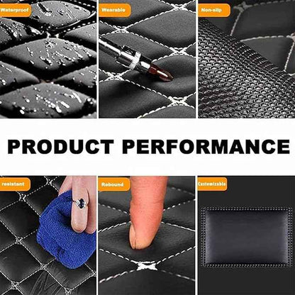 Car Trunk Mats Cargo Liners for 2026 Tesla Model Y Juniper 5-Seat, Custom Leather Rear Boot Floor Carpet, Storage Luggage Protection Pad Accessories with Raised Edges, G/Pink