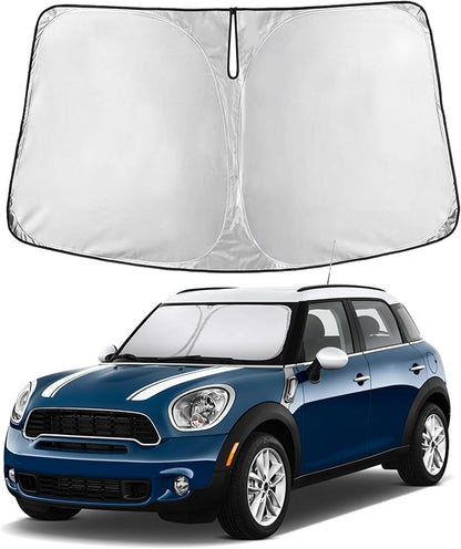 EcoNour Windshield Sun Shade Compatible for Mini Countryman Cooper 2011-2016 Front Window Sunshade Foldable Sun Visor UV & Heat Blocking Protection