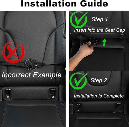 Car Seat Organizers,Multi-functional Back Seat Protectors, Storage Pouches, and Tray Holders (for Cars, Kids, Seat Back and Rear Seats) (Plain Black, 2 Pcs)