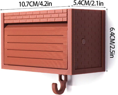 Wall-Mounted Car Display Key Holder, Decorative Garage Model Design, Multiple Colors（No Car） (Brick-White(No Car)