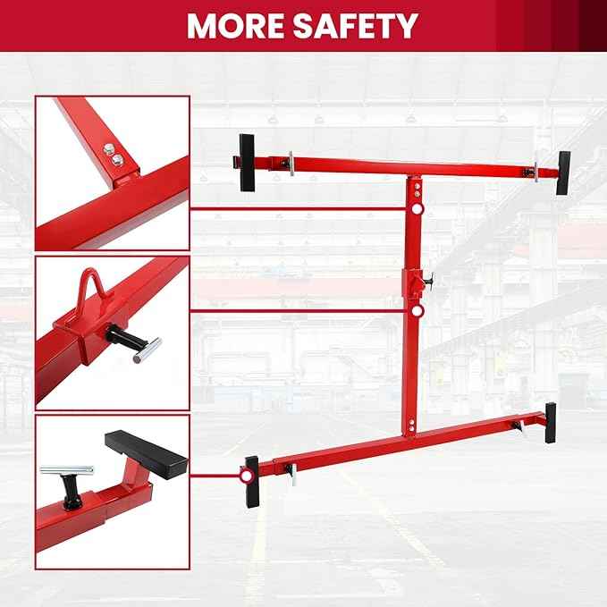 HECASA Truck Bed Lifter Box Lift for Lift Truck Beds Universal Adjustable Red Steel Powder Coated 800LB Capacity