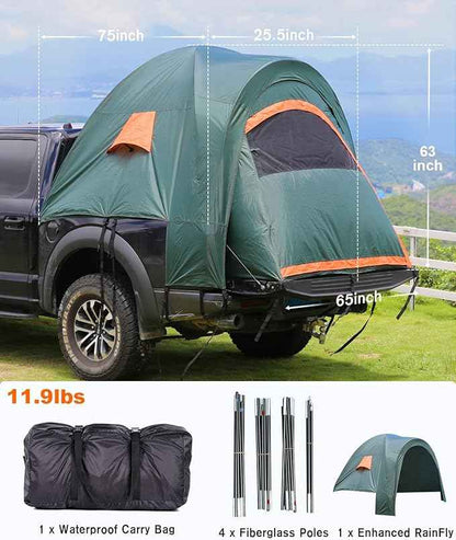 LIBERRWAY Truck Bed Tent for 2 Person, 6.4-6.7 FT Pickup Truck Tent with Waterproof Rainfly Oxford for Camping Travel Outdoor Chevy Silverado 1500 Dodge Ram 2500 Ford F-250 GMC Sierra 1500