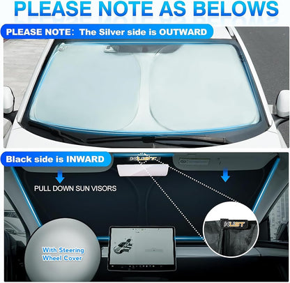 KUST Windshield Sun Shade for Toyota Tacoma 2016-2025 2026 Accessories 2Dr 4Dr Pickup Truck, Custom Fit Car Front Window Sunshade Sun Visor Protector Foldable Blocks UV Rays Keep Car Cooler