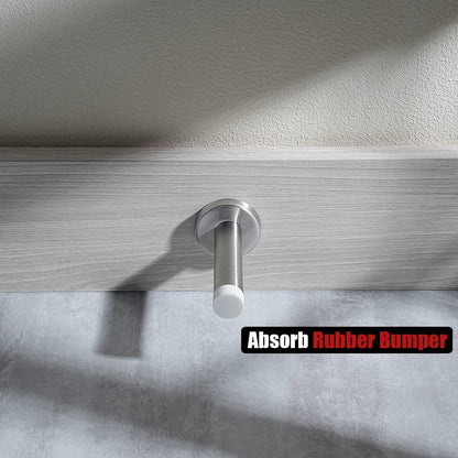JQK Door Stopper, 304 Stainless Steel Thicken 1mm Sound Dampening Door Stop Bumper Wall Protetor 2 Pack, Brushed, DSB5-WN-P2