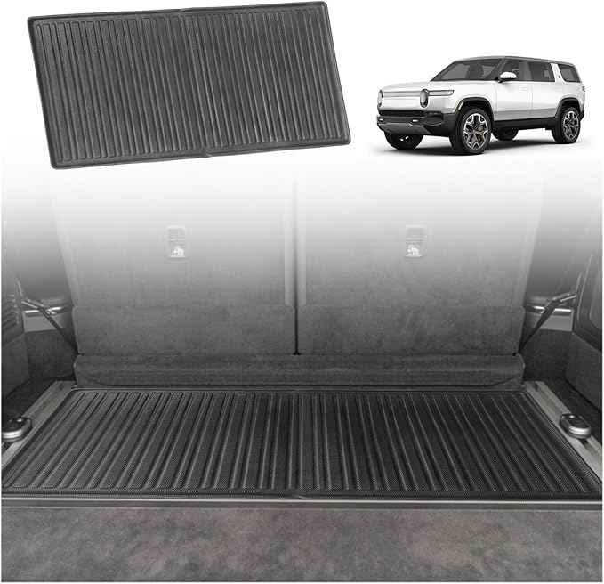 BestEvMod for Rivian R1S All Weather Trunk Mat Protection Accessories, 3D Cargo Liner TPE Material Compatible with Rivian R1S 2022-2025 2026 Interior Accessories