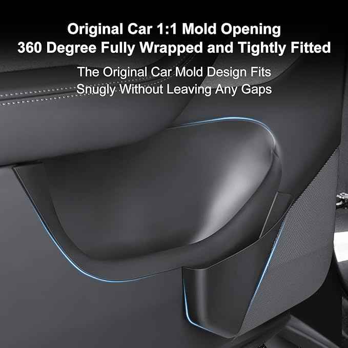 2025 2026 Tesla Model Y Juniper Door Organizer Trays - Upgraded TPE Door Side Storage Box with 2 Extra Storage Bags Set of 4 Black