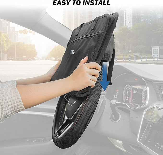 JOYTUTUS 3 in 1 Steering Wheel Eating Tray, Car Back Seat Laptop Desk, Multifunctional Office Bag, Car Work Table for Writing, Car Organizer for Kids, Commuters, Family