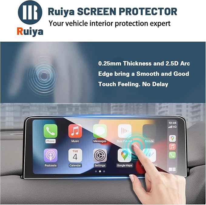 Ruiya 2025 CX5 Screen Protector for Mazda CX5 2025 Accessories 9HD Anti-glare Scratch Tempered Glass Compatible with 2021 2022 2023 2024 2025 Mazda CX5(10.25")