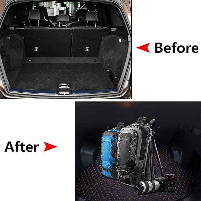 Car Trunk Mats for 2026 Tesla Model Y Juniper 5-Seat, Custom Leather Cargo Liners Rear Boot Floor Carpet, Storage Luggage Protection Pad Accessories with Raised Edges,A/Black