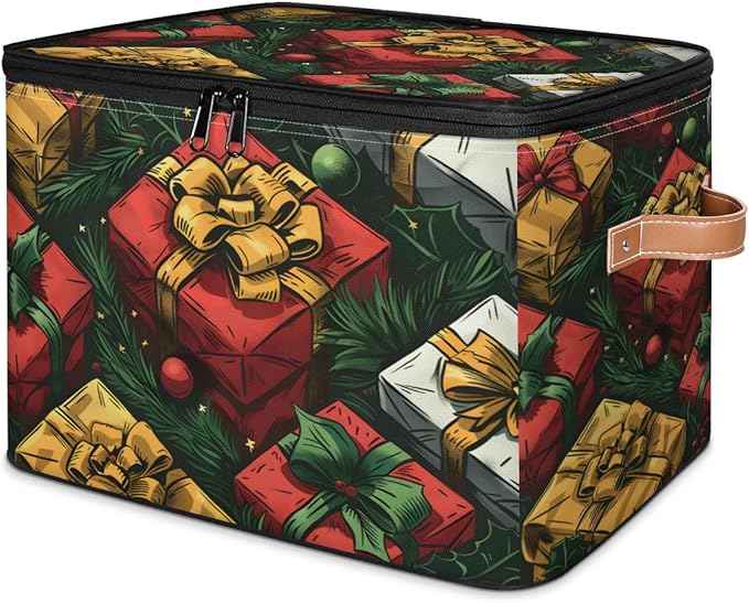 Storage Bins with Zipper Lids for Bedroom Kitchen Bathroom Storage Basket Foldable Toy Cube Storage Organizer for Kid Teen Women Men Present