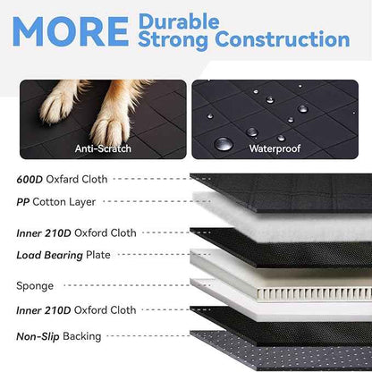 High Barrier Dog Car Seat Cover,Waterproof Back Seat Extender for Dogs,Car Seat Protector,Hard Bottom Holds 500 lbs,600D Nonslip Dog Hammock,Pet Bed for Cars,SUVs, Small Trucks