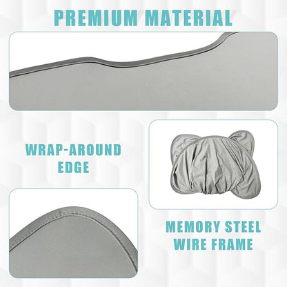BestEvMod Foldable Roof Sunshade Compatible with Mustang Mach-E 2021-2025 Accessories Upgraded Heat Reflective Tech Accessories,Sunroof Reflective Cover Blocks Glare Blocks UV Ray (Gray)