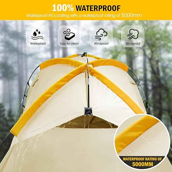 Pickup Truck Tent with Awning Shade,Waterproof PU5000mm Oxford for 6.4-6.7 FT Truck Bed for Camping Travel Outdoor Activities for Chevy Silverado,Dodge Ram,Ford F-Series,GMC Sierra,Titan,Tundra