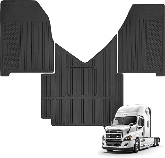 Custom Fit Floor Mats for 2018-2025 Freightliner Cascadia, All Weather TPE Floor Liners, Odorless Full Set Interior Accessories