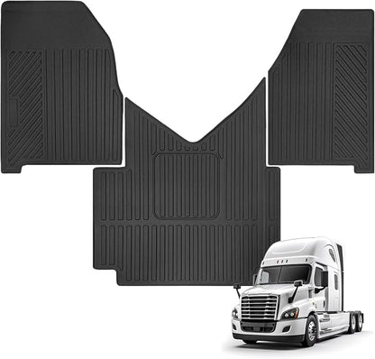 Custom Fit Floor Mats for 2018-2025 Freightliner Cascadia, All Weather TPE Floor Liners, Odorless Full Set Interior Accessories
