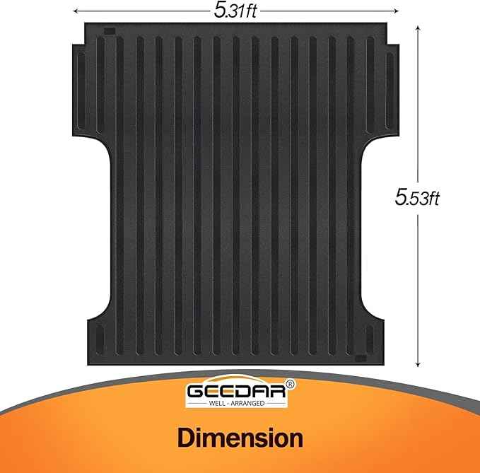 GEEDAR Heavy Duty Rubber Bed Mat for 2015-2026 Ford F-150 5.5 ft CrewCab Bed Liner, Includes 22-26 Lightning Crew/Super Crew, All Weather F-150 5.5 ft Bed Mat, Ford F150 Accessories, Black