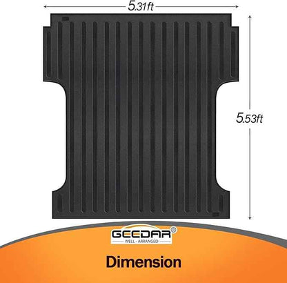 GEEDAR Heavy Duty Rubber Bed Mat for 2015-2026 Ford F-150 5.5 ft CrewCab Bed Liner, Includes 22-26 Lightning Crew/Super Crew, All Weather F-150 5.5 ft Bed Mat, Ford F150 Accessories, Black