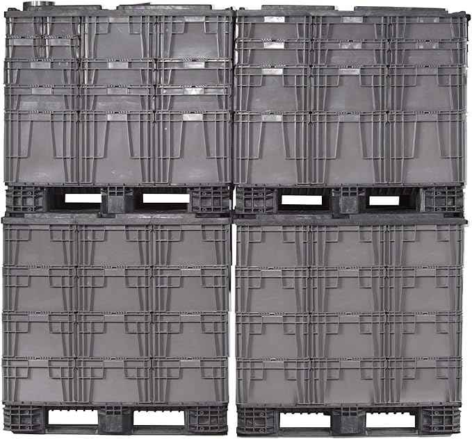 Buckhorn SW241507F101000 Plastic Straight Wall Storage Container Tote, (24-Inch x 15-Inch x 7-1/2-Inch), light grey