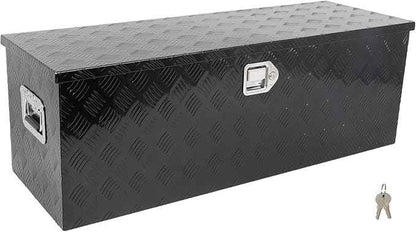 SCITOO 44 Inch Diamond Plate Truck Bed Tool Box,Aluminum Heavy Duty Crossover Storage for Most Full Size Pickups,Lockable Weatherproof Chest,Fits 44" Truck Beds,Easy Access to Load and Unload