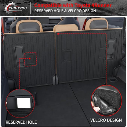 Kick Mats Compatible with 2025 2026 Toyota 4Runner 7 Seats Gas Cargo Mat Trunk Mat Cargo Liner 2nd Row Back Seat Protector Cover TPE All Weather Accessories (2nd Row Backrest Mats)
