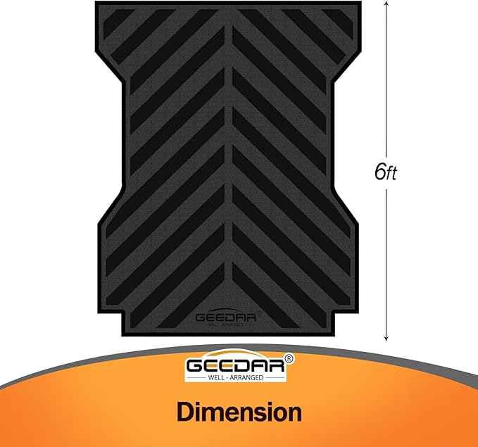 GEEDAR Heavy Duty Rubber Truck Bed Mat for 2005-2023 Toyota Tacoma 6ft Long Bed, Tacoma Accessories, Toyota Tacoma Truck Bed Mat Liner, Black